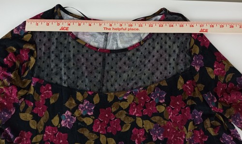 Cable & Gauge Women Blouse Multicolor Floral Half Sleeve Top Asymmetrical Hem 2X - 第 7/11 張圖片
