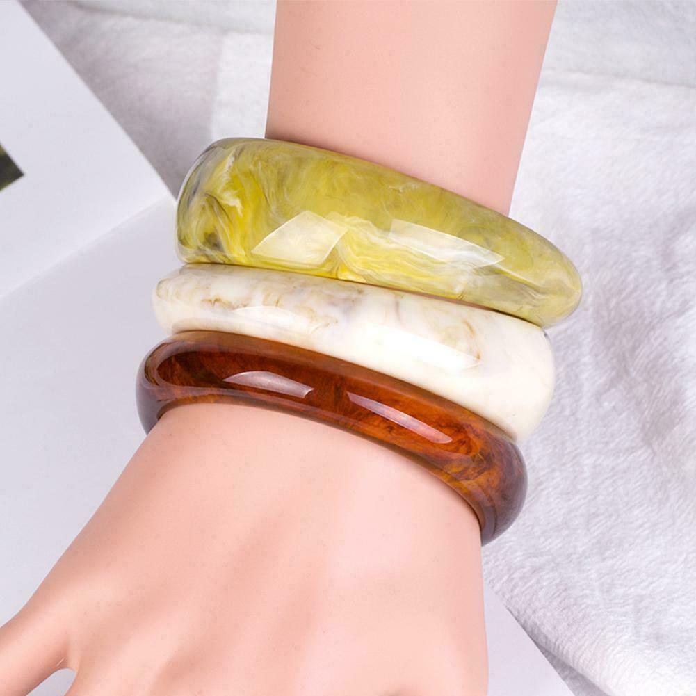 Resin Cuff Bracelet Bangles Acrylic Wide Irregular Gift 2024