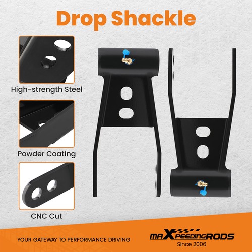 2" Drop Lowering Shackles Kit For Dodge Ram 2500 3500 1994-2001 Powder Coated - Picture 2 of 11