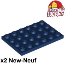 Lego 2x Plate 4x6 Dark Blue 3032 New