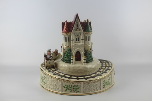 LENOX ☆ For The Holidays Christmas Centerpiece Wind Up Music Box ROLLER COASTER - Picture 3 of 6