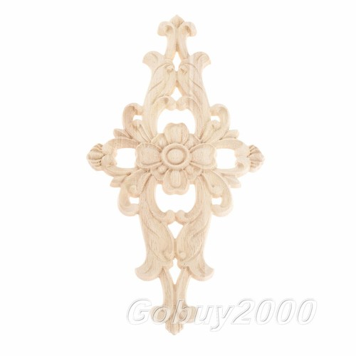 Applique Flower Pattern Wood Carved Onlay Furniture Exquisite Decor Unpainted HQ - Picture 5 of 12