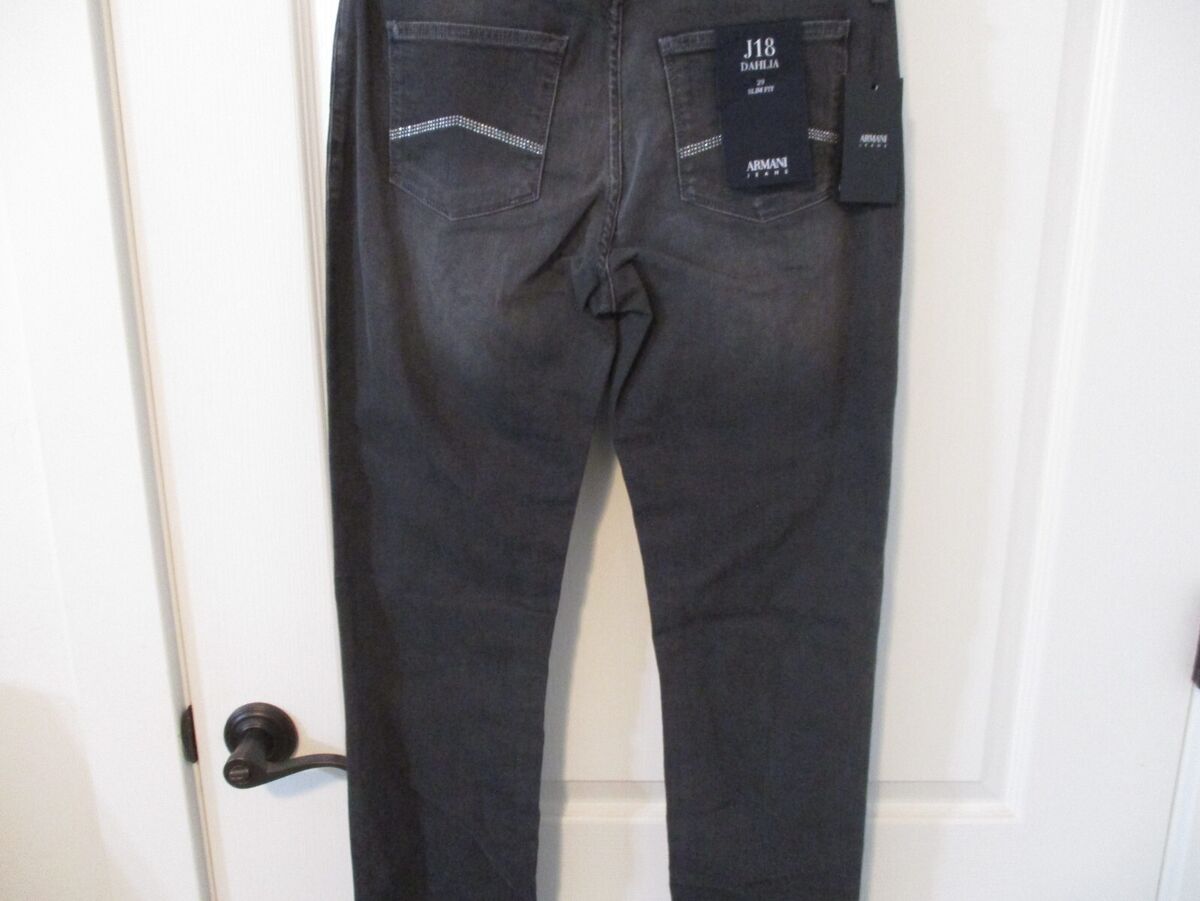 Woman s Armani Jeans J18 Dahlia Slim Fit Denim Size 29 Faded Black MSRP 241 eBay