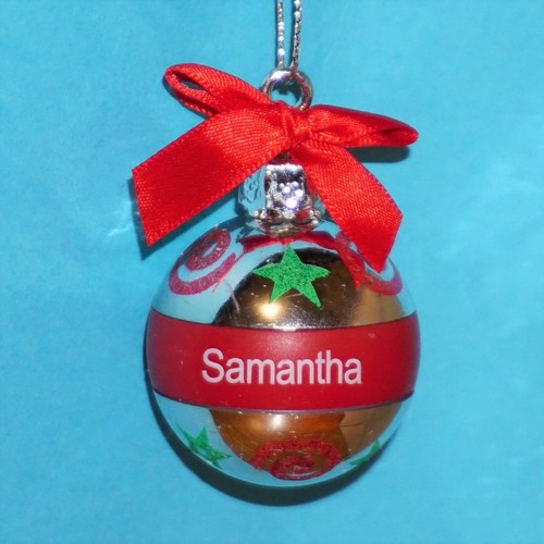 Christmas Ornament Ball Ganz Joyous Noel Personalized Silver Pick Name DMG SMALL - Picture 152 of 170