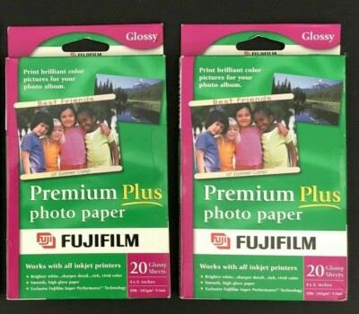 FujiFilm Inkjet Premium Plus Paper Glossy 4 x 6 (20)  LOT OF 2 SEALED BOXES 