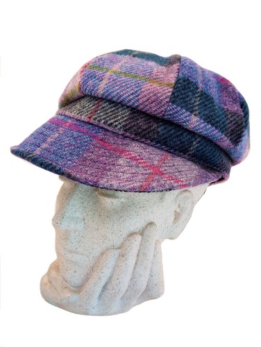 Original Harris Tweed® Kappe ZH051 Damen Bäcker Junge Kappe LILA PASTELL - Einheitsgröße - Bild 11 von 23