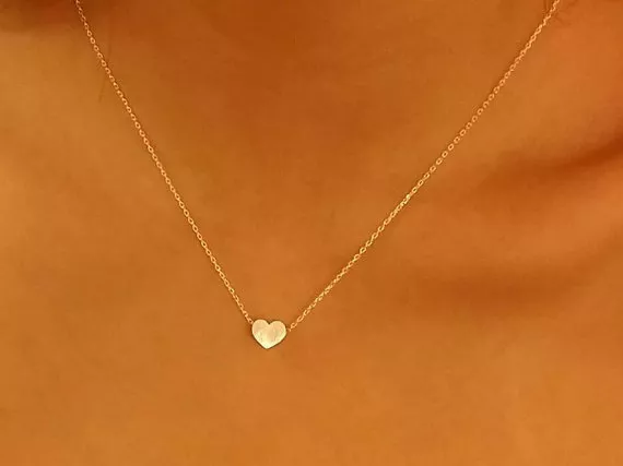 Heart Locket Necklace, Simple & Dainty