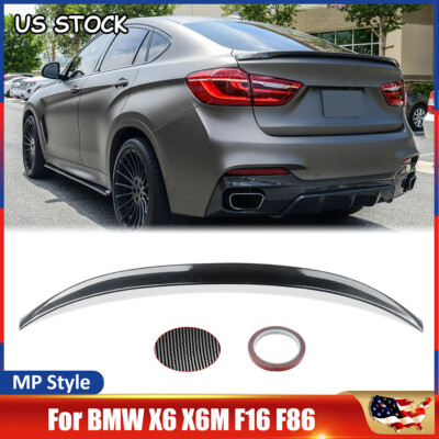 For BMW X6 X6M F16 F86 2014-2020 Rear Trunk Spoiler MP Style Carbon Fiber Style