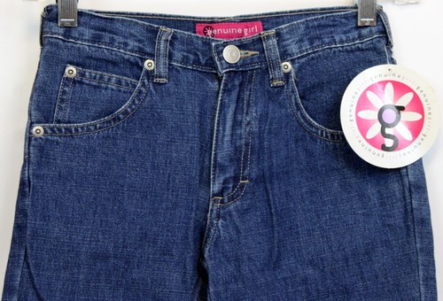 NEW Y2K Oshkosh Denim Jeans Girls sz 7 Floral Flared Embroidered Straight Leg - Picture 2 of 7