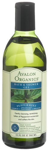Avalon Organics Revitalizing Peppermint Bath & Shower Gel Vegan 12 Fl Oz 2 Pack - Picture 1 of 3