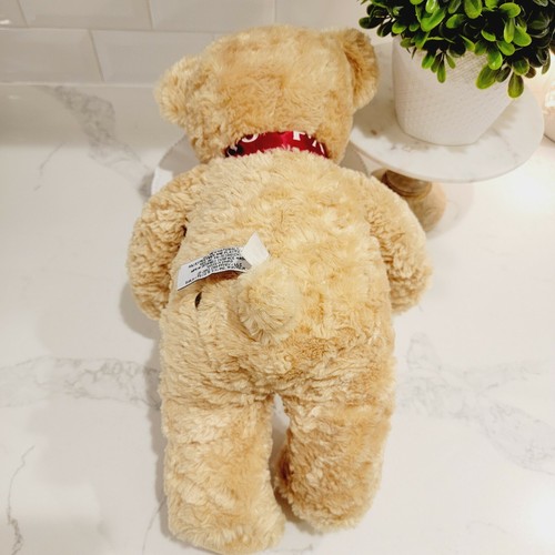 RARE FAO SCHWARZ TEDDY BEAR 16” Toys R Us 2013 Stuffed Animal Plush Red Bow - Picture 5 of 10
