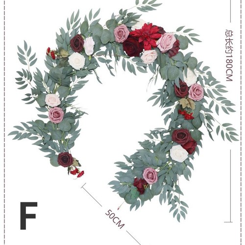 180cm Kunst Blumen Läufer Rose Girlande Pflanze Rebe Bankett Hochzeit Esszimmer - Bild 18 von 18