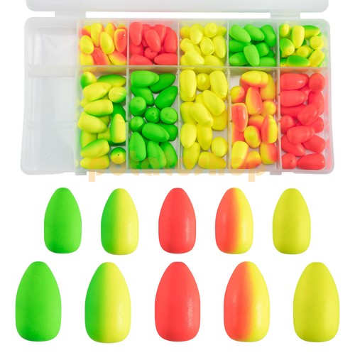 Lot EVA Foam Floats Kit Slip Bobber Stoppers Surf Fishing Line Rig Catfish Trout - Picture 18 of 21