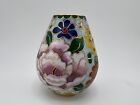Vintage Collectible Home Decorative Multicolor Floral Chinese Cloisonne Vase