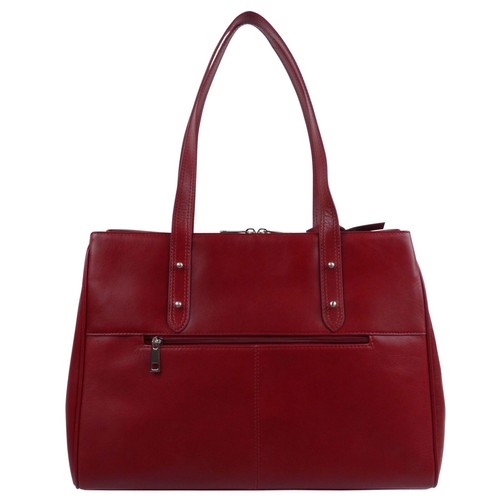 Ladies Italian Vintage Red Leather Large Handbag by Visconti Business Work Bag - Picture 3 of 7