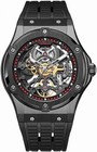 HAOFA Men's Skeleton Watch Mechanical Automatic 80-Hour Power Reser Black