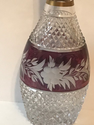 Vtg. Crystal wine decanter With Crystal Stopper Edeling + Reuss 15 1/8” Tall - Picture 5 of 5