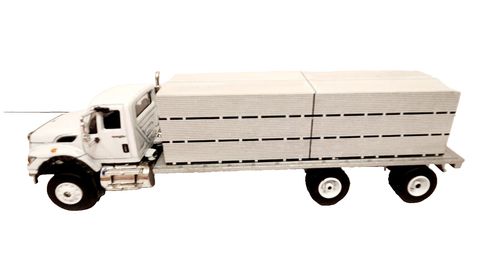Greenlight / DCP White International Cutom Built 27 Ft Flatbed - Hay - Salvage - Picture 8 of 14