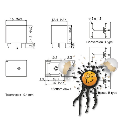 Songle SRA-CL Mini Relais SRA-5VDC-CL SRA-12VDC-CL SRA-24VDC-CL 14VDC 125VAC 20A - Bild 2 von 5