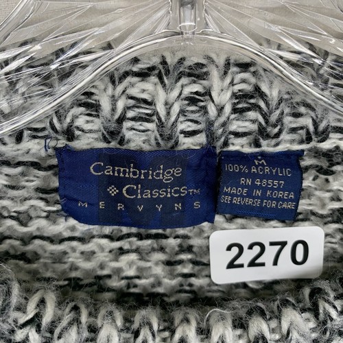 Vintage Mervyns Women’s Medium Grayscale Argyle Goth New Wave Cambridge Classics - Picture 16 of 17