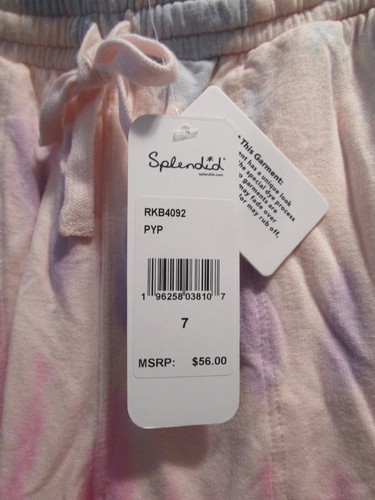 SPLENDID PINK PASTEL TIE-DYE JOGGER PANTS SIZE 7 NEW - Picture 2 of 3