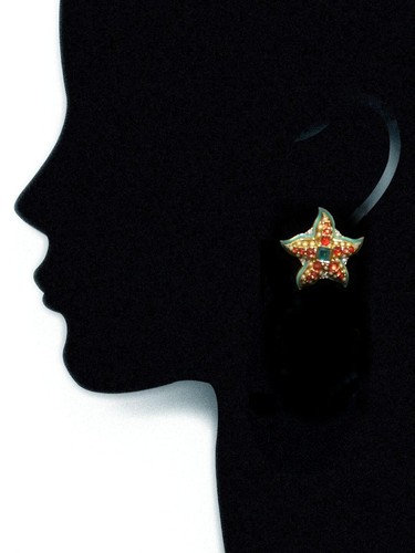 KJL KENNETH J. LANE Coral Turquoise Pearl Starfish Pin & Clip Earrings Set - Picture 12 of 19