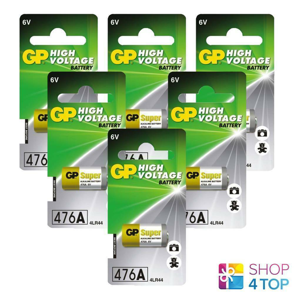 6 GP ALKALINE HIGH VOLTAGE BATTERY 476A 6V 4LR44 NO MERCURY 476AF-2C1 ...
