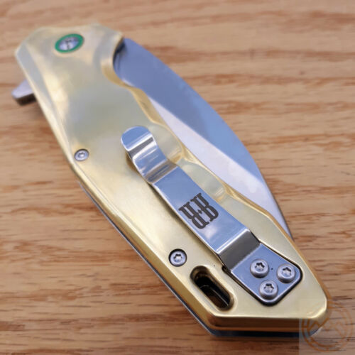 Rough Ryder Linerlock Folding Knife 3.75" D2 Tool Steel Blade Brass Handle 2179 - Picture 10 of 12