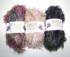 NEW-GALA YARN MIXED FIBERS MULTI-COLORS;PINK,GREEN,GRAY,PURPLE,PEACH,LAVENDER