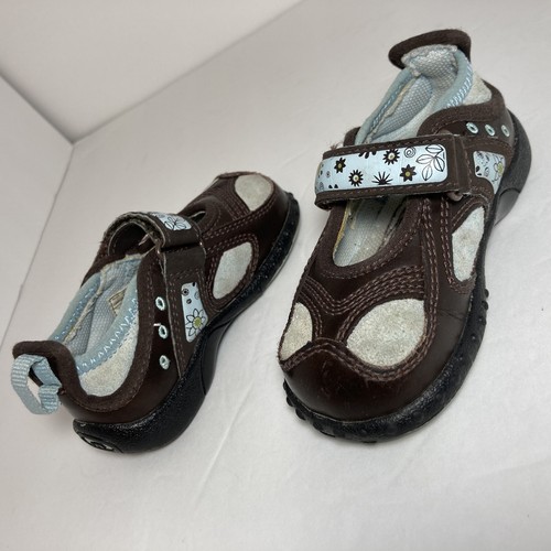 Merrell Niño Infantil 5 Zapatos Marrón Azul Mary Jane Cuero Pacific Jump Jr - Imagen 7 de 10