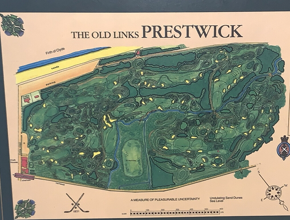 Vtg '84 Old Tom Morris 1851 Links PRESTWICK Golf Course Map
