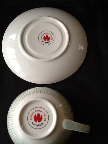 G. Wurm Porzellan Pastell Tea For One Teekanne & Tasse mit Untertasse  NEUWARE - Bild 4 von 6