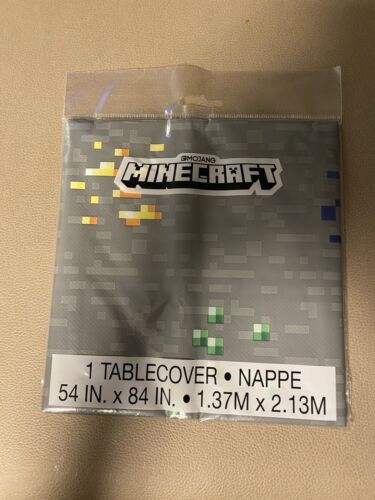 Nappe plastique Minecraft ~ décoration de fournitures de fête d'anniversaire 84" x 54" 1ct