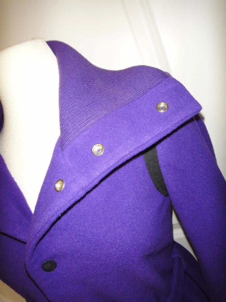 Diesel Purple Wool Blend  Belted  High Collar Coat~ Sz XS~ ONE OF A KIND~ - Image 2 of 4