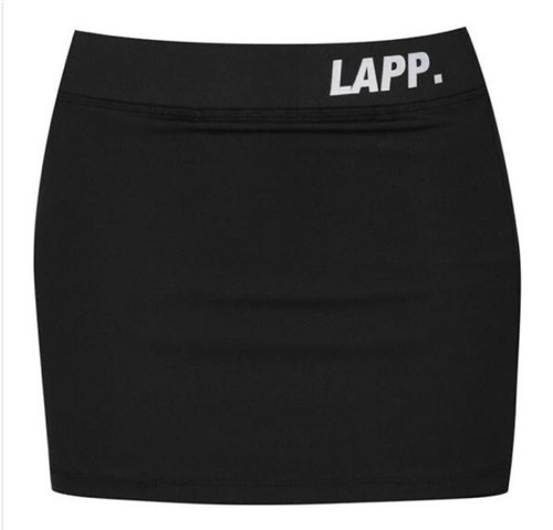 LAPP Tennis/Übung Minirock mit eingebauten Shorts Größe M schwarz UK 10 UVP £75 - Bild 1 von 11