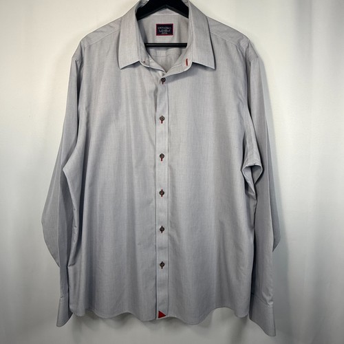 Chemise homme UNTUCKit Rubican sans rides XXL manches longues grise boutonnée
