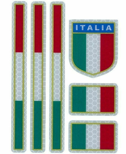 REFLECTIVE ITALIAN FLAG COLOURS 6 PIECES MADE IN ITALY - Picture 1 of 2