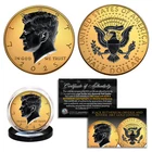 24K GOLD 2-Sided 2025 JFK Kennedy Half Dollar Coin with BLACK RUTHENIUM - P MINT