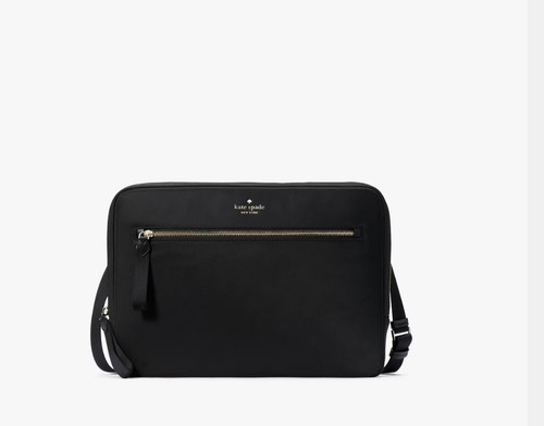 KATE SPADE NY Chelsea nylon laptop sleeve with strap bag - Black Fits 13" laptop