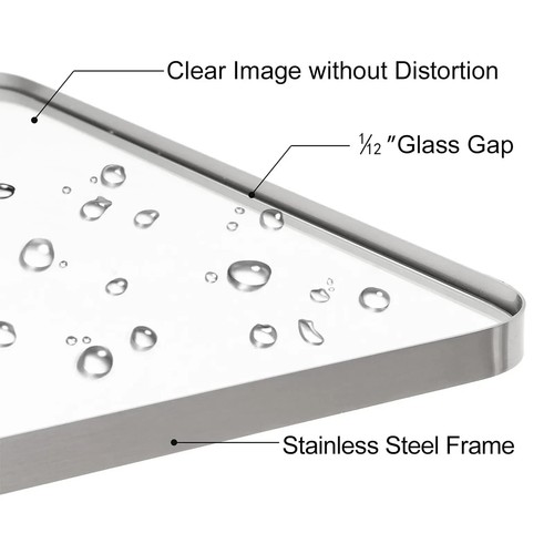 ANDY STAR Modern 22 x 30 In Rectangular Hanging Bathroom Mirror, Brushed Nickel - Picture 4 of 9