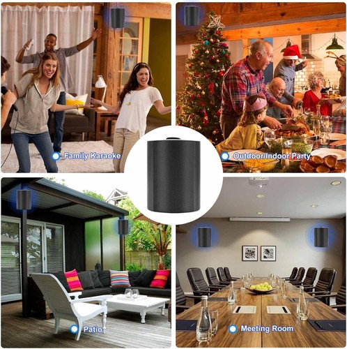 Altavoces interiores exteriores Herdio 4" 200W impermeables con cable + amplificador de pared Bluetooth - Imagen 24 de 34