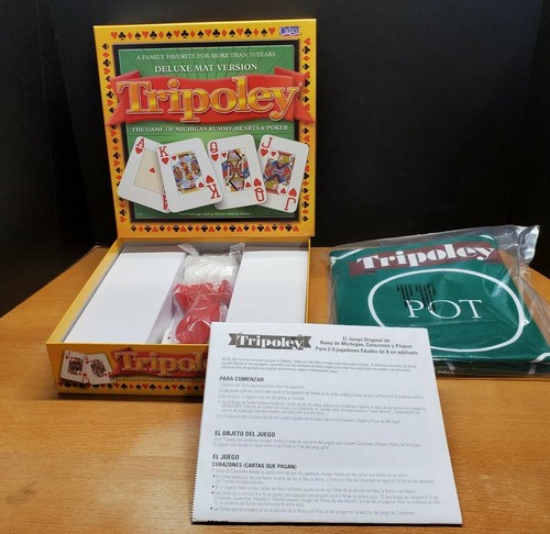 EUC 2003 TRIPOLEY DELUXE MAT VERSION, THE GAME OF MICHIGAN RUMMY HEARTS & POKER - Picture 2 of 12