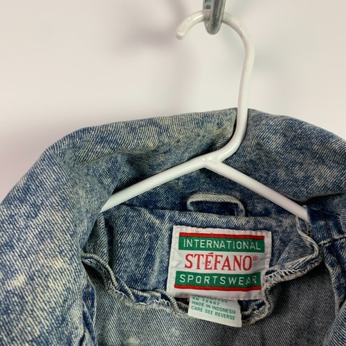 Vintage Stefano Oversized Acid Wash Jean Denim Jacket Womens Large Grunge Street - Picture 5 of 10
