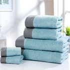 Tidal Bath Sheet Towel Embroidered Herringbone 100% Cotton 550GSM Duckegg Blue