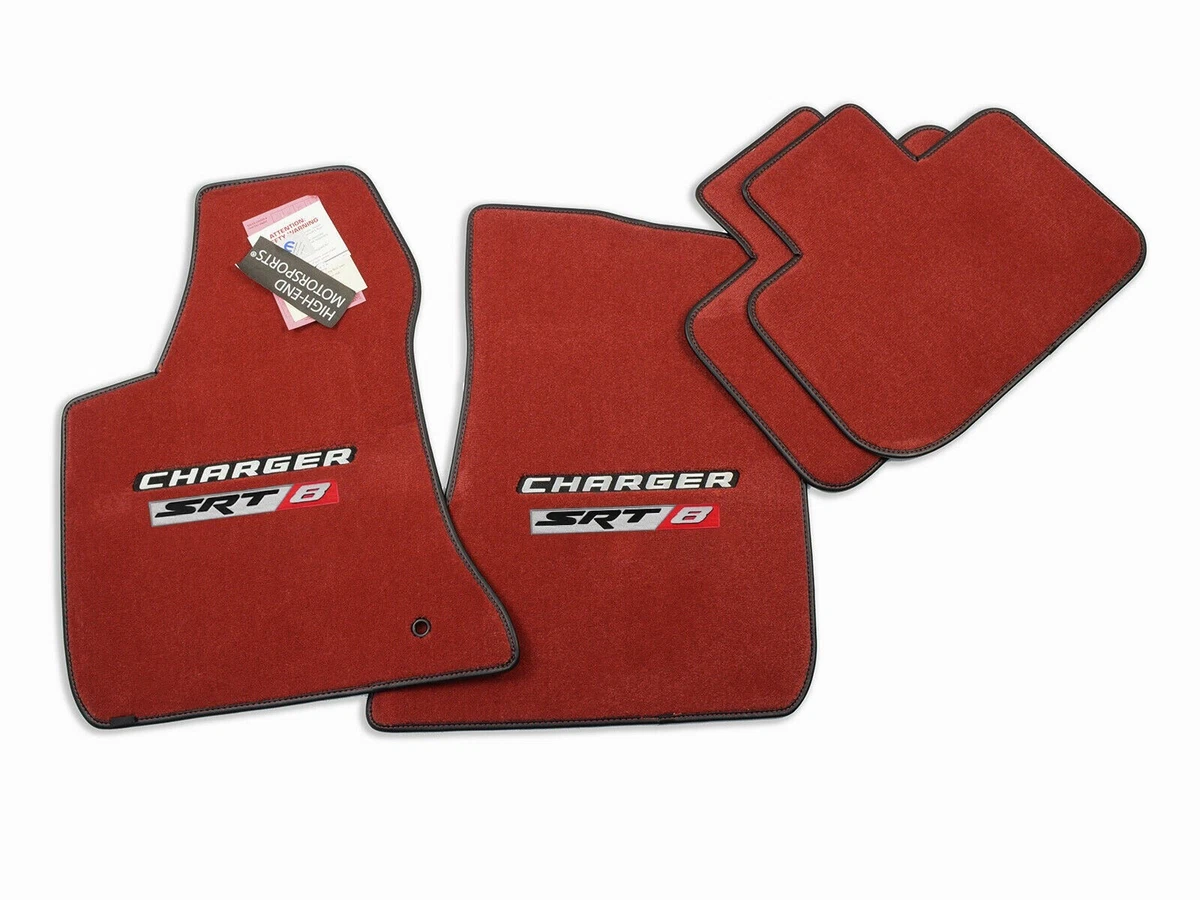 NEW Dodge Charger SRT8 Floor Mats Dark Red Logos Trim NICE