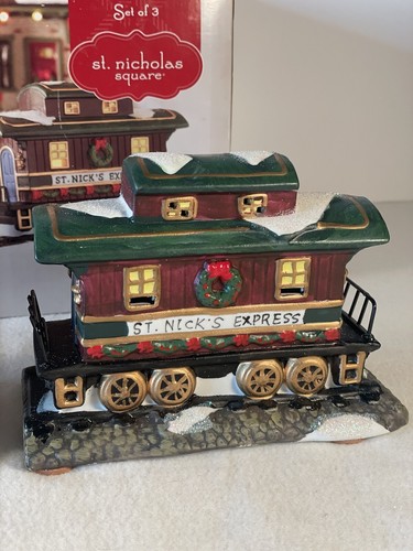 St. Nikolausplatz Weihnachtsdorf Sammlung 3-teiliges Zugset, 2008 GEBRAUCHT MIT BOX - Bild 12 von 19