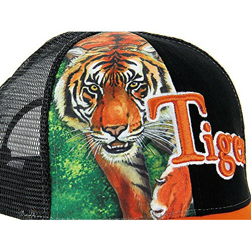 57cm COLORATA realistic mesh cap Amur tiger Black /& Orange One Size Fits All