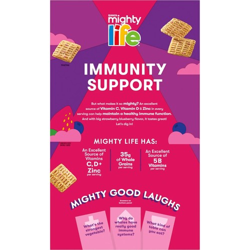 Quaker Mighty Life STRAWBERRY BLUEBERRY BLISS Cereal Immunity Support BB 5/2025 - Picture 2 of 4