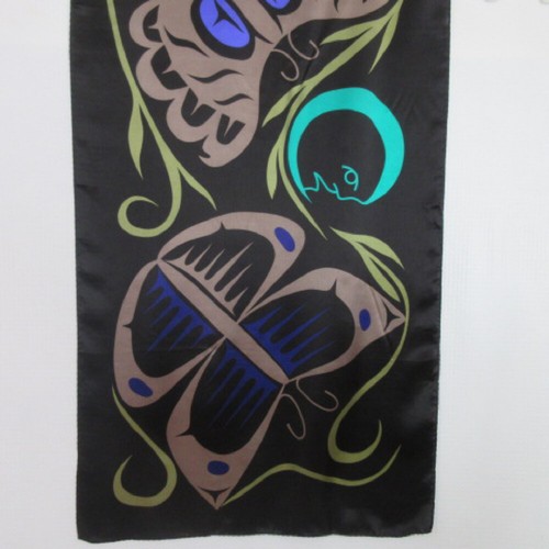 NATIVE NORTHWEST Silk Scarf 20x56" Long Vintage ScarvesiLove 4344 - Picture 2 of 5
