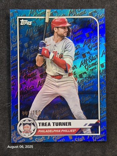 2025 Topps Trea Turner Blue All Star Game Foil 001/150 #35 BooK End